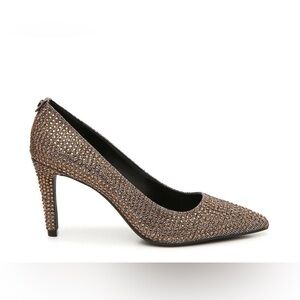 Michael Kors Black & Brown Rhinestone Dorothy Flex Pumps Heels Women’s Size 8.5